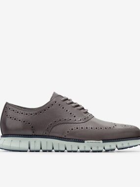Cole Haan Men's shoes  Wingtip Derby brown light blue and white sole size 11.5